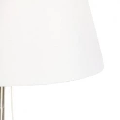 QAZQA Lampadaires Lampadaire En Tissu Blanc -Lampadaires || Lustres || Guirlandes et décorations lumineuses Soldes lampadaire en tissu blanc 9