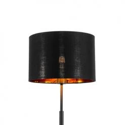 QAZQA Lampadaires Lampadaire En Tissu Noir -Lampadaires || Lustres || Guirlandes et décorations lumineuses Soldes lampadaire en tissu noir 14