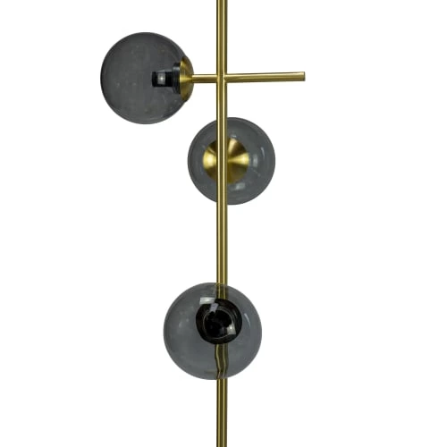 Dyberg Larsen Lampadaires Lampadaire En Verre Fumé Et Laiton, H 160 Cm D 34 Cm 5 Dyberg Larsen Lampadaires Lampadaire En Verre Fumé Et Laiton, H 160 Cm D 34 Cm – Image 3