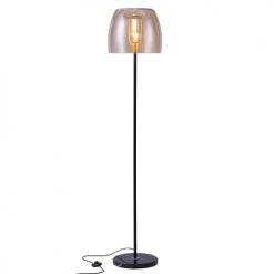 Rendez Vous Déco Lampadaires Lampadaire En Verre Fumé, Marbre Et Métal Noir -Lampadaires || Lustres || Guirlandes et décorations lumineuses Soldes lampadaire en verre fume marbre et metal noir 2