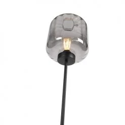 QAZQA Lampadaires Lampadaire En Verre Noir -Lampadaires || Lustres || Guirlandes et décorations lumineuses Soldes lampadaire en verre noir 4