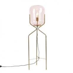 QAZQA Lampadaires Lampadaire En Verre Rose