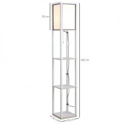 Homcom Lampadaires Lampadaire étagère H160 Cm 3 étagères 4 Niveaux Blanc -Lampadaires || Lustres || Guirlandes et décorations lumineuses Soldes lampadaire etagere h160 cm 3 etageres 4 niveaux blanc 2