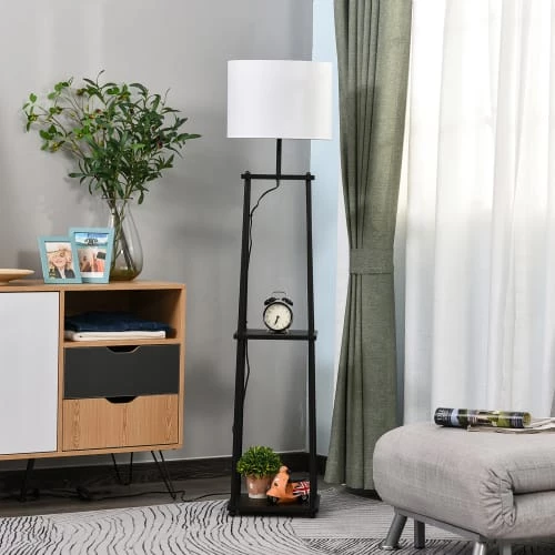 Homcom Lampadaires Lampadaire étagères 4 Homcom Lampadaires Lampadaire étagères – Image 2