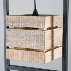 Maisons Du Monde Lampadaires Lampadaire Indus En Métal Noir Et Manguier H153 -Lampadaires || Lustres || Guirlandes et décorations lumineuses Soldes lampadaire indus en metal noir et manguier h153 1000 14 9 177375 3