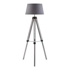 Lampea Lampadaires Lampadaire Industriel En Bois Gris 144 Cm -Lampadaires || Lustres || Guirlandes et décorations lumineuses Soldes lampadaire industriel en bois gris 144 cm 2