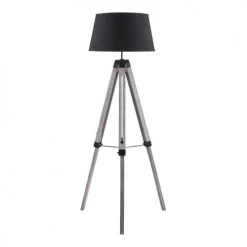 Lampea Lampadaires Lampadaire Industriel En Bois Noir 144 Cm
