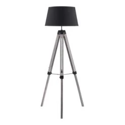 Lampea Lampadaires Lampadaire Industriel En Bois Gris 144 Cm -Lampadaires || Lustres || Guirlandes et décorations lumineuses Soldes lampadaire industriel en bois noir 144 cm
