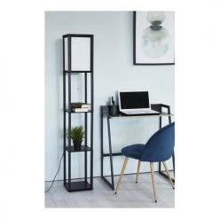 Lampea Lampadaires Lampadaire Industriel En Bois Noir 160 Cm -Lampadaires || Lustres || Guirlandes et décorations lumineuses Soldes lampadaire industriel en bois noir 160 cm 5