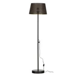 Woood Lampadaires Lampadaire Lampe Sur Pied Métal Noir Et Doré