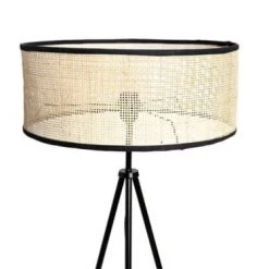 Jardideco Lampadaires Lampadaire Métal Bambou Noir H150cm -Lampadaires || Lustres || Guirlandes et décorations lumineuses Soldes lampadaire metal bambou noir h150cm 1