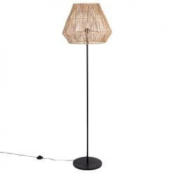 Maisons Du Monde Lampadaires Lampadaire Métal Noir Et Abat-jour En Jute Tressé H170