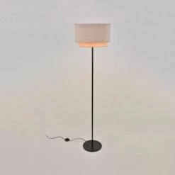 Corep Lampadaires Lampadaire Métal Velours Et Raphia H160cm -Lampadaires || Lustres || Guirlandes et décorations lumineuses Soldes lampadaire metal velours et raphia h160cm 2