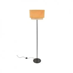Corep Lampadaires Lampadaire Métal Velours Et Raphia H160cm