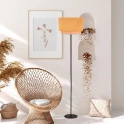 Lampadaires || Lustres || Guirlandes et décorations lumineuses Soldes -Lampadaires || Lustres || Guirlandes et décorations lumineuses Soldes lampadaire metal velours et raphia h160cm 6