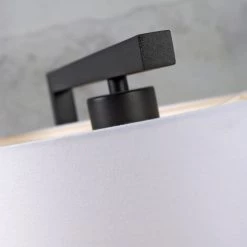 It's About Romi Lampadaires Lampadaire Noir Et Abat-jour Blanc H160cm -Lampadaires || Lustres || Guirlandes et décorations lumineuses Soldes lampadaire noir et abat jour blanc h160cm 2