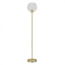 Wadiga Lampadaires Lampadaire Rétro En Métal Doré Et Globe En Verre Transparent - 150cm