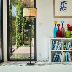 LUMISKY Lampadaires Lampadaire Salon Fibre Naturelle Beige H162CM -Lampadaires || Lustres || Guirlandes et décorations lumineuses Soldes lampadaire salon fibre naturelle beige h162cm 1