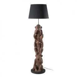 Maisons Du Monde Lampadaires Lampadaire Singe Et Abat-jour Noir H156