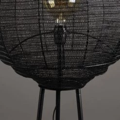 Dutchbone Lampadaires Lampadaire Trépied Avec Abat-jour En Métal Noir -Lampadaires || Lustres || Guirlandes et décorations lumineuses Soldes lampadaire trepied avec abat jour en metal noir 5