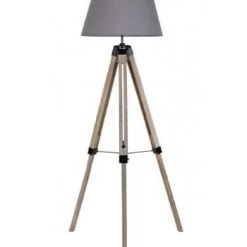 Wadiga Lampadaires Lampadaire Trépied Bois Abat-jour Noir H144cm -Lampadaires || Lustres || Guirlandes et décorations lumineuses Soldes lampadaire trepied bois abat jour gris fonce h144cm 4
