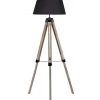 Wadiga Lampadaires Lampadaire Trépied Bois Abat-jour Noir H144cm -Lampadaires || Lustres || Guirlandes et décorations lumineuses Soldes lampadaire trepied bois abat jour noir h144cm 1