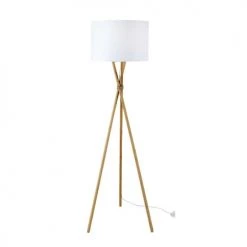 Maisons Du Monde Lampadaires Lampadaire Trépied En Bambou Abat-jour Blanc H154