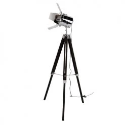 Rendez Vous Déco Lampadaires Lampadaire Trépied En Bois Noir Et Abat-jour En Métal