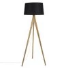 Maisons Du Monde Lampadaires Lampadaire Trépied En Chêne Et Abat-jour Noir H160 -Lampadaires || Lustres || Guirlandes et décorations lumineuses Soldes lampadaire trepied en chene et abat jour noir h160 1000 11 23 179480 1