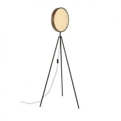 Zuiver Lampadaires Lampadaire Trépied En Métal Et Cannage Naturel -Lampadaires || Lustres || Guirlandes et décorations lumineuses Soldes lampadaire trepied en metal et cannage naturel 4