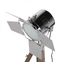 Rendez Vous Déco Lampadaires Lampadaire Trépied Industriel Pieds En Bois Et Tête En Métal -Lampadaires || Lustres || Guirlandes et décorations lumineuses Soldes lampadaire trepied industriel pieds en bois et tete en metal 3