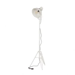 Bepurehome Lampadaires Lampadaire Trépied Métal Blanc Lampe Sur Pied