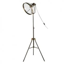 Maisons Du Monde Lampadaires Lampadaire Trépied Projecteur En Métal Doré Et Verre H127
