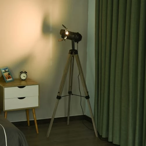 Homcom Lampadaires Lampadaire Trépied Projecteur H140cm 7 Homcom Lampadaires Lampadaire Trépied Projecteur H140cm – Image 5
