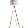 Homcom Lampadaires Lampadaire Trépied Style Scandinave H152 Cm Bois De Pin Lin Beige -Lampadaires || Lustres || Guirlandes et décorations lumineuses Soldes lampadaire trepied style scandinave h152 cm bois de pin lin beige