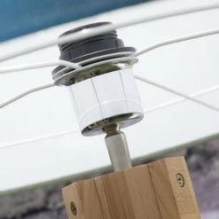 Good & Mojo Lampadaires Lampadaire Tripode Bambou Et Lin Naturel Blanc H160cm -Lampadaires || Lustres || Guirlandes et décorations lumineuses Soldes lampadaire tripode bambou et lin naturel blanc h160cm 2