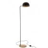 LANADECO Lampadaires Lampe Métal Noir Bois Naturel H130cm