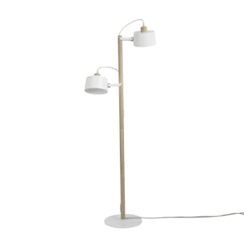 DIZY Design Lampadaires Luminaire à Poser Avec 2 Abat-jours En Chêne Et Métal Noir 6 DIZY Design Lampadaires Luminaire à Poser Avec 2 Abat-jours En Chêne Et Métal Noir – Image 4
