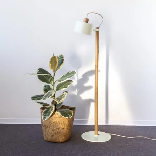 DIZY Design Lampadaires Luminaire à Poser Chêne Et Métal Blanc 5 DIZY Design Lampadaires Luminaire à Poser Chêne Et Métal Blanc – Image 3