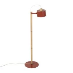 DIZY Design Lampadaires Luminaire à Poser Chêne Et Métal Noir -Lampadaires || Lustres || Guirlandes et décorations lumineuses Soldes luminaire a poser chene et metal terracotta