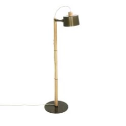 DIZY Design Lampadaires Luminaire à Poser Chêne Et Métal Noir -Lampadaires || Lustres || Guirlandes et décorations lumineuses Soldes luminaire a poser chene et metal vernis brut