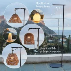 LUMISKY Lampadaires Support De Lampe Métal Gris 41CM -Lampadaires || Lustres || Guirlandes et décorations lumineuses Soldes support de lampe metal gris 41cm 4